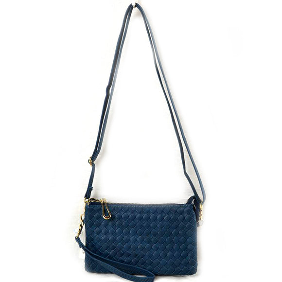 Weaving crossbody bag - navy blue