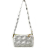 Weaving crossbody bag - silver