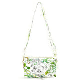 Triple zippper floral print crossbody bag - green