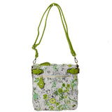 Floral print crossbody bag - green