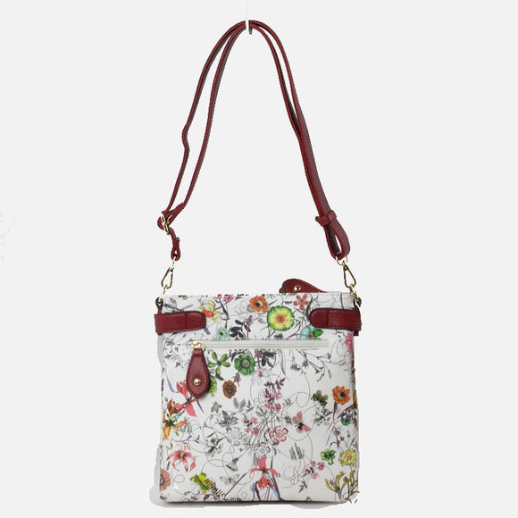 Floral print crossbody bag - green