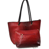 Crocodie tote with pouch - black