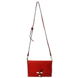 Knot style closure crossbody bag - red