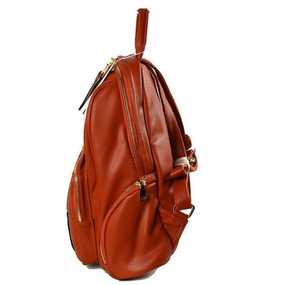 Classic leather backpack - beige