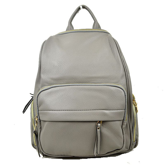 Classic leather backpack - grey