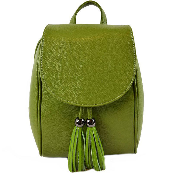 Fold over & tassel backpack - green