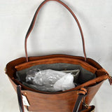 Tote with studded wallet - white