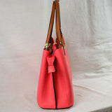 Horse shoe detail & textured tote - red
