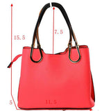 Horse shoe detail & textured tote - red