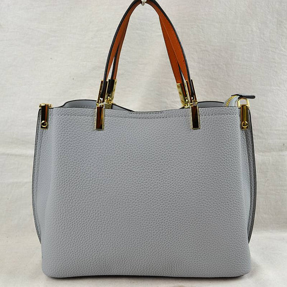 Textured tote - light grey