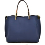Textured tote - navy blue