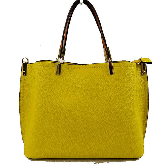 Textured tote - yellow