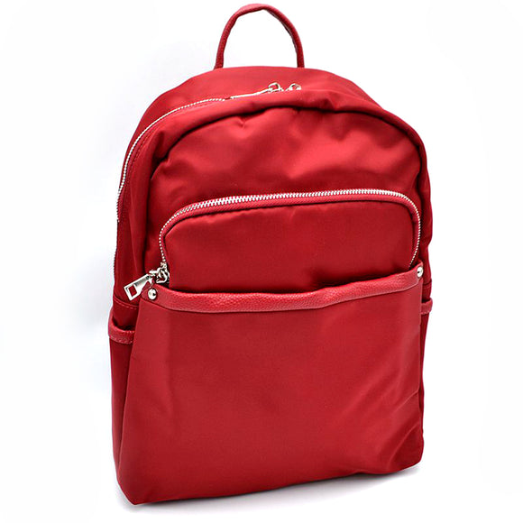 Nylon backpack - red