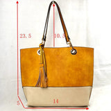 Tassel tote with pouch - off white