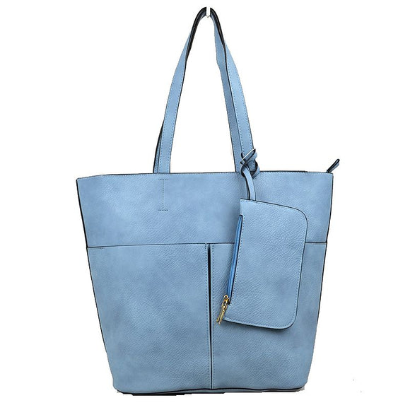 3-in-1 front pocket tote - blue