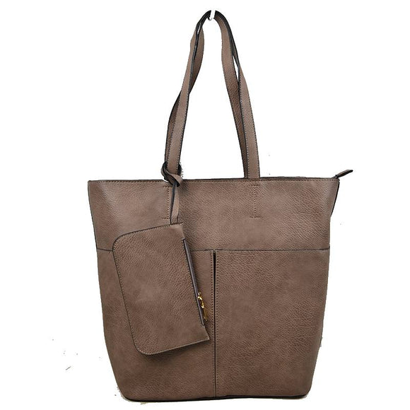 3-in-1 front pocket tote - stone