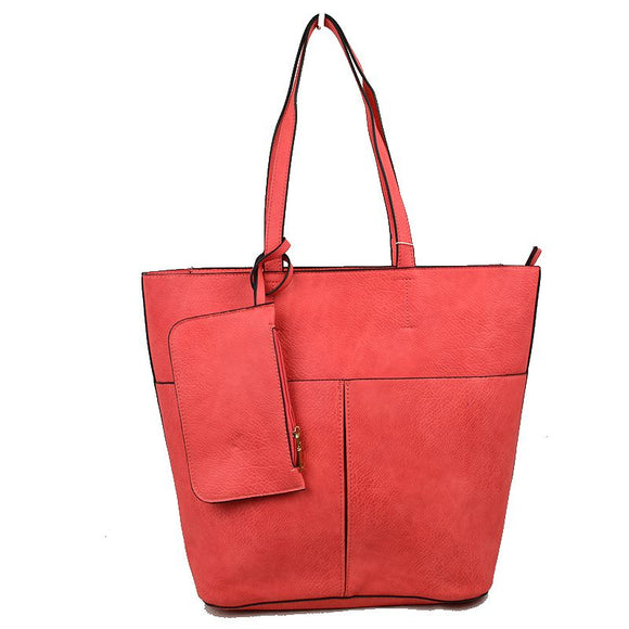 3-in-1 front pocket tote - peach