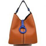 2 in 1 single handle hobo bad with stitch - brown