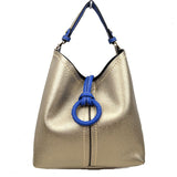 2 in 1 single handle hobo bad with stitch - dark silver
