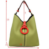 2 in 1 single handle hobo bad with stitch - green