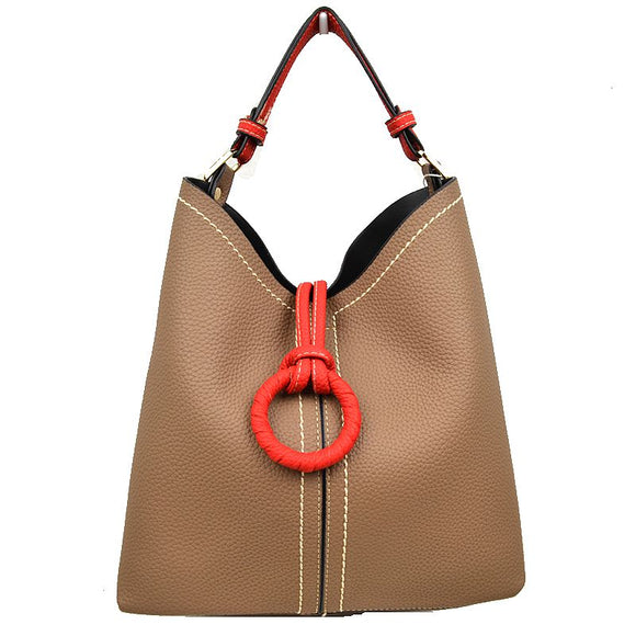 2 in 1 single handle hobo bad with stitch - stone
