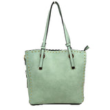Studded long handle tote - mint
