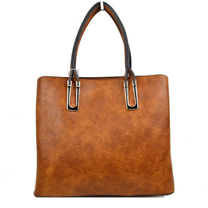 Tote with pouch - brown
