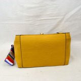 Studded single handle hobo and crossbody bag - beige yellow