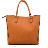 Textured & side sutd tote - blue