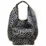 Leopard hobo bag - black