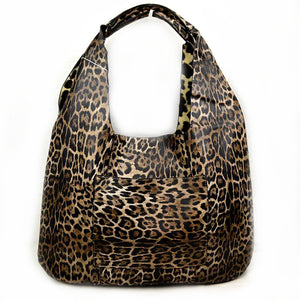 Leopard hobo bag - coffee