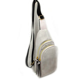 Double zipper sling bag - grey