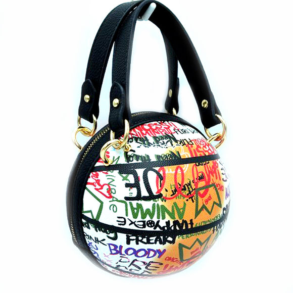 Mini graffiti basketball crossbody bag - multi 3