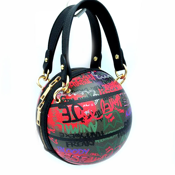 Women Bag Graffiti Personality Basketball Purses And Handbags Women  Crossbody Bag Fashion Chain Shoulder Bag Small Bucket Totes