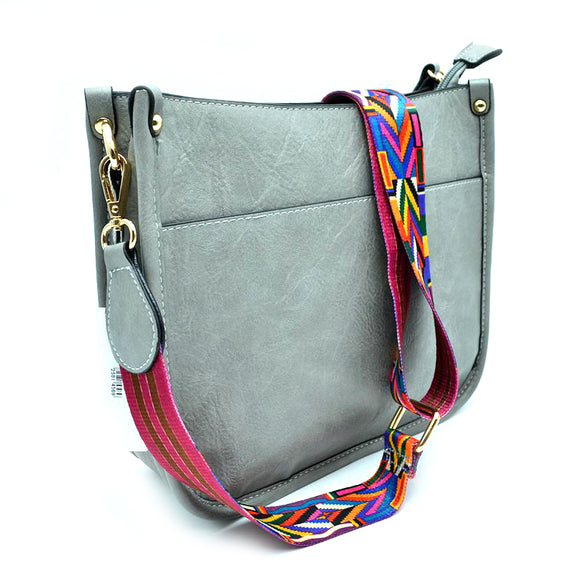 Fashion strap crossbody bag - grey