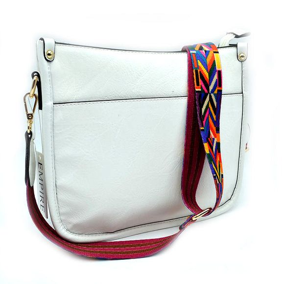 Fashion strap crossbody bag - white