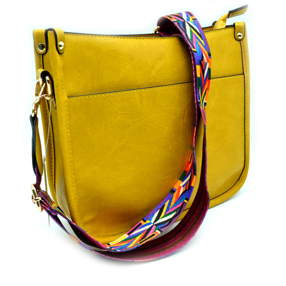 Fashion strap crossbody bag - yellow