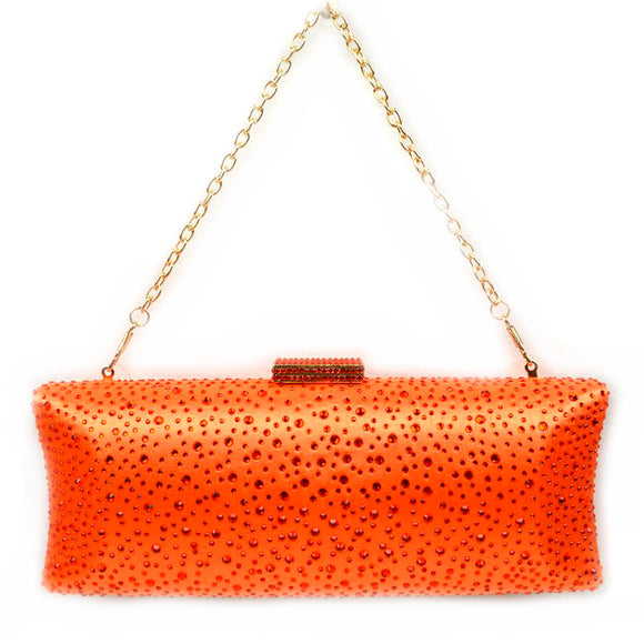 Studded evening bag - orange