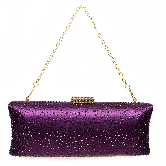 Studded evening bag - purple