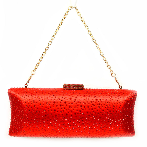Studded evening bag - red