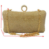 Rhinestone clutch evening bag - gold/multi