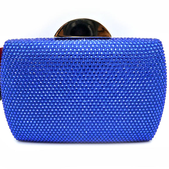 Studded square clutch - blue