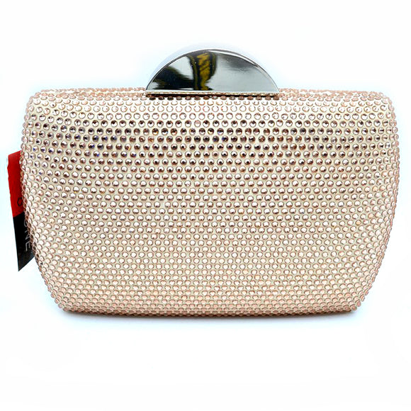 Studded square clutch - champaign