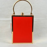 Women acrylic square clutch - red