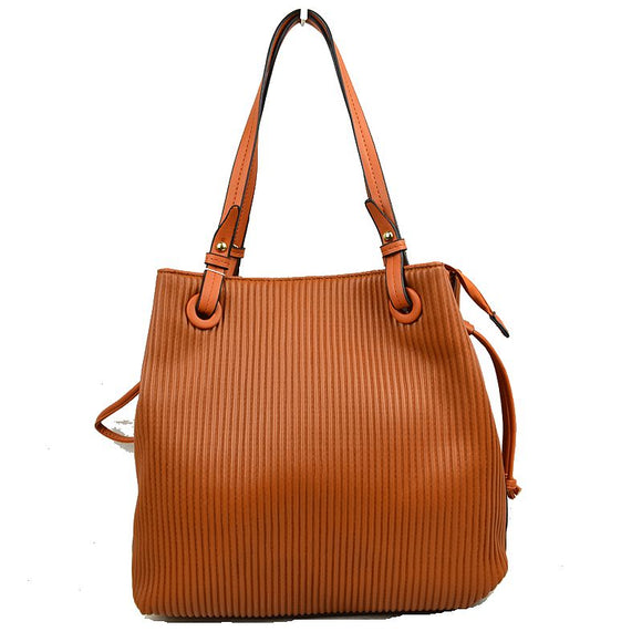 Textured tote - brown