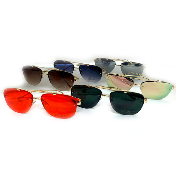 [12pcs] Unisex sunglasses with slim metal frame
