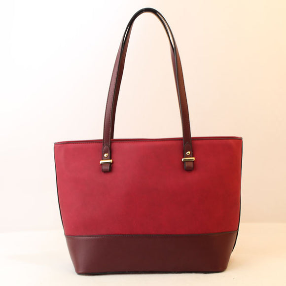 3-in-1 colorblock tote set - red