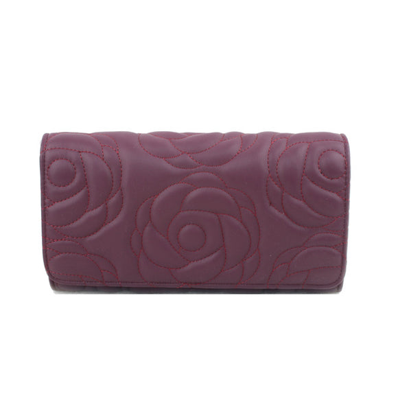 Floral pattern quilted chain crossbody bag - dark red(purple)