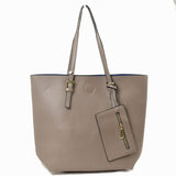 Market tote with pouch - grey