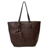Market tote with pouch - coffee